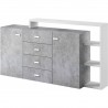 Buffet design, 180 cm de longueur, 2 portes 4 tiroirs, Gamme evo