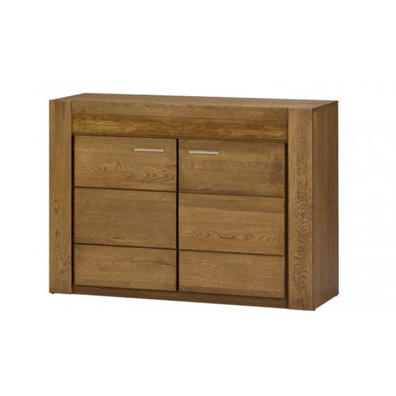 Buffet en chêne, 2 portes, éclairage led, Gamme boston
