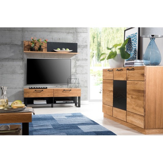 Buffet en chêne, 3 portes, 9 rangements, Gamme bari