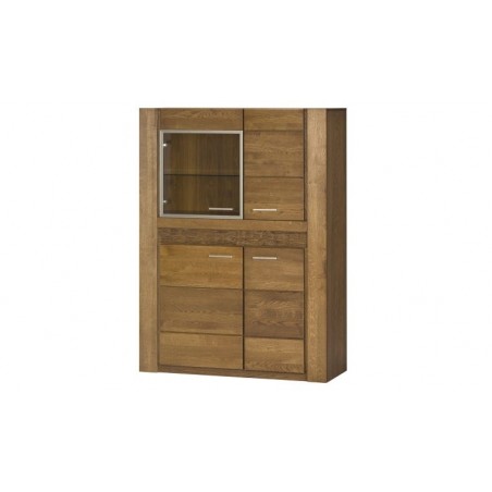 Buffet en chêne, 1 porte vitrée, 4 portes, élairage led, Gamme boston