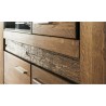 Buffet en chêne, 1 porte vitrée, 4 portes, élairage led, Gamme boston