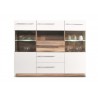 Buffet en bois, 2 portes vitrées, 4 tiroirs, Gamme mya