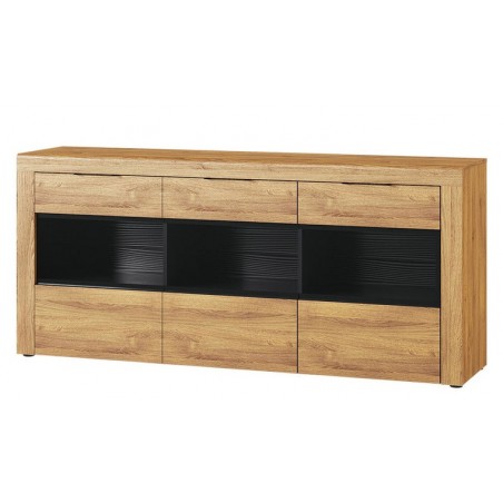 Buffet en bois, 3 portes vitrées, Gamme naples