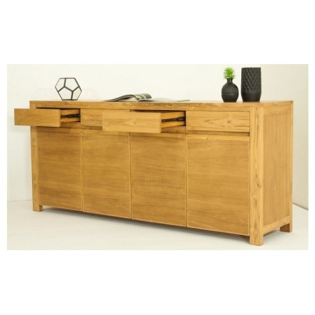 Buffet en teck, 4 tiroirs, 4 portes, Gamme rome