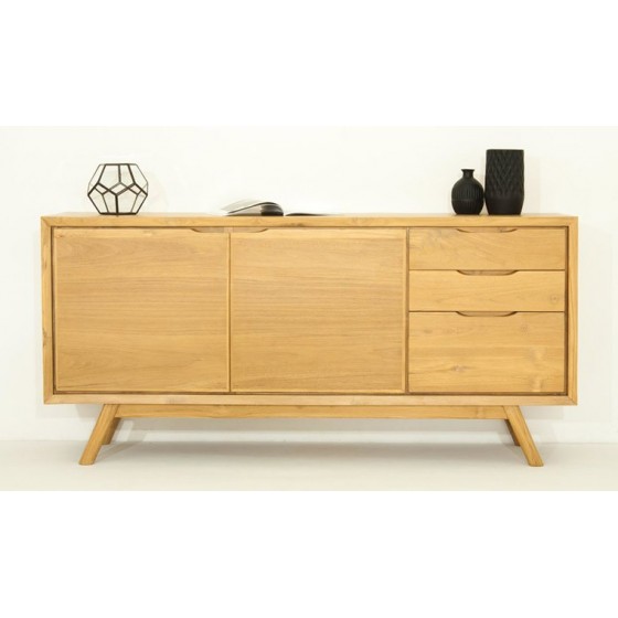 Buffet en teck, 2 portes, 3 tiroirs, Gamme genes