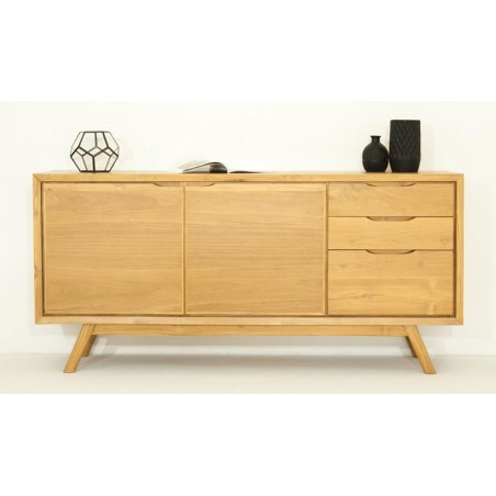 Buffet en teck, 2 portes, 3 tiroirs, Gamme genes