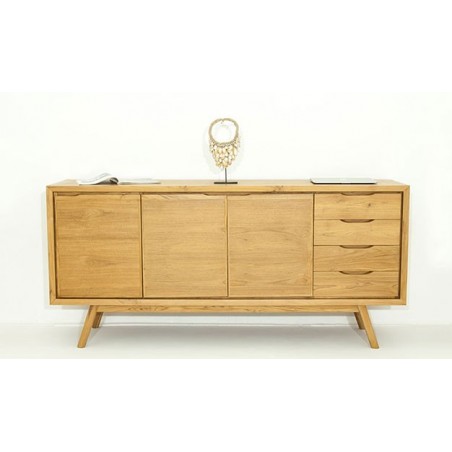 Buffet en teck, 3 portes, 4 tiroirs, Gamme genes