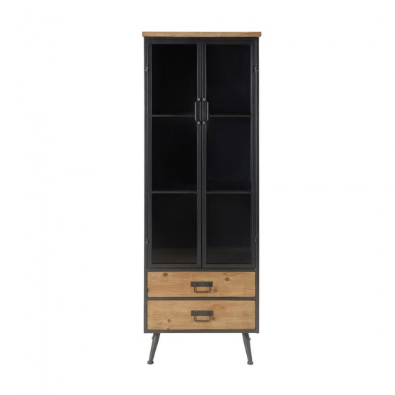 Buffet haut 2 portes vitrées, 2 tiroirs, Gamme high