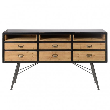 Buffet haut 6 tiroirs, 3 niches, Gamme high