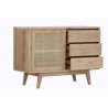 Buffet en teck massif 1 porte / 3 tiroirs, Gamme archi