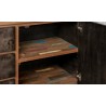 Buffet en teck recyclé marron, 2 portes, 3 tiroirs, Gamme atelier
