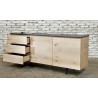Buffet en chêne, 2 portes, 3 tiroirs, Gamme Ismail