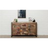 Buffet en teck recyclé, 2 portes, 3 tiroirs, Gamme atelier
