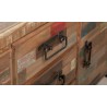 Buffet en teck recyclé, 2 portes, 3 tiroirs, Gamme atelier