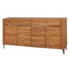 Buffet, 4 portes 2 tiroirs,  pied et insert en métal, couleur chêne miel, Gamme LATINA
