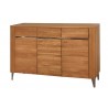Buffet, 3 portes 3 tiroirs,  pied et insert en métal, couleur chêne miel, Gamme LATINA