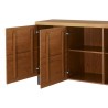 Buffet, façade en bois massif, 3 portes,  pieds en métal, couleur chêne, Gamme PRATTO