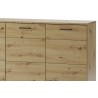 Buffet, 3 portes et 6 niches, pieds en métal, couleur chêne artisanal avec éléments noirs mats, Gamm