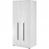 Buffet, 1 niche et 1 penderie, couleur blanc et noir, Gamme TutaBlanc