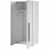 Buffet, 1 niche et 1 penderie, couleur blanc et noir, Gamme TutaBlanc