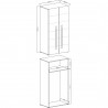 Buffet, 1 niche et 1 penderie, couleur blanc et noir, Gamme TutaBlanc
