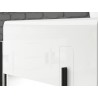 Buffet, 180 cm de longueur, 2 portes semi vitrée et 3 tiroirs, couleur blanc et noir, Gamme TutaBlanc