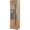 Buffet, 1 porte semi vitrée et 6 niches, couleur chêne, Gamme TutaBois