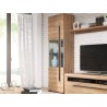 Buffet, 1 porte semi vitrée et 6 niches, couleur chêne, Gamme TutaBois