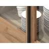 Buffet, 1 porte semi vitrée et 6 niches, couleur chêne, Gamme TutaBois