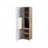 Buffet, 1 porte semi vitrée et 6 niches, couleur chêne, Gamme TutaBois