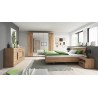 Buffet, 2 portes et 3 tiroirs, couleur chêne, Gamme TutaBois