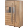 Buffet, haut, 2 portes semi  vitrée et 8 niches, couleur chêne, Gamme TutaBois