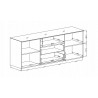 Buffet, 2 portes 2 tiroirs et 1 niche, couleur verre blanc / blanc, Gamme LioBlanc