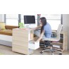 Bureau enfant en bois, 2 tiroirs, 2 niches, roulette, Gamme sintra