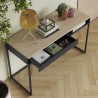 Bureau tendance avec 1 tiroir, noyer et noir, Gamme city