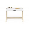 Bureau avec pupitre, blanc et chêne, Gamme aura