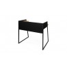 Bureau design noir et chêne avec 3 compartiments, Gamme volga