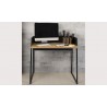 Bureau design noir et chêne avec 3 compartiments, Gamme volga
