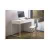 Bureau design blanc avec pieds en métal chrome, Gamme prado