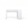 Bureau design blanc avec pieds en métal chrome, Gamme prado