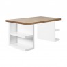 Bureau design avec étagères de rangement, chêne et blanc, Gamme multi