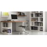 Bureau design avec étagères de rangement, chêne et blanc, Gamme multi