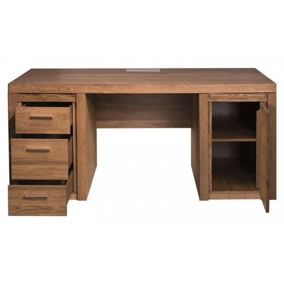 Bureau facade en chêne, 3 tiroirs, 1 porte, Gamme boston