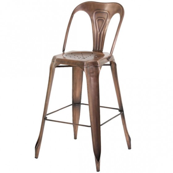 Chaise de bar cuivre vieilli, Gamme indus