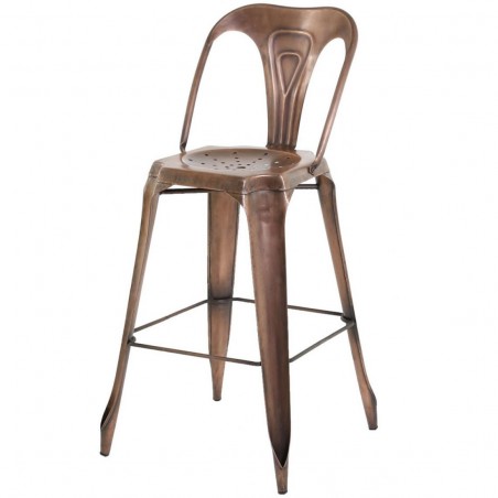 Chaise de bar cuivre vieilli, Gamme indus