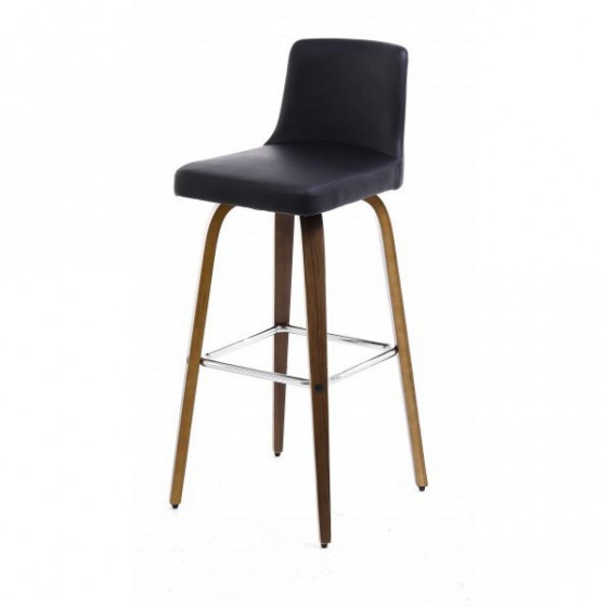 Chaise de bar pu noir et noyer, Gamme leti