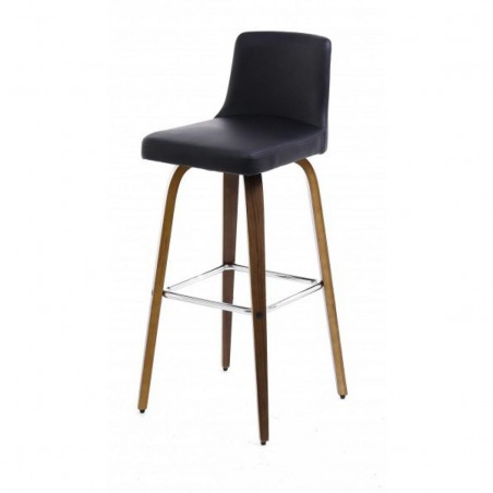 Chaise de bar pu noir et noyer, Gamme leti