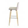 Chaise de bar tissu beige et chêne naturel, Gamme leti