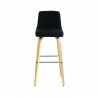 Chaise de bar tissu gris et chêne naturel, Gamme leti
