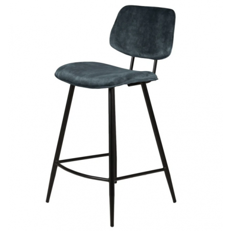 Chaise plan de travail velours gris bleu, Gamme lizzy